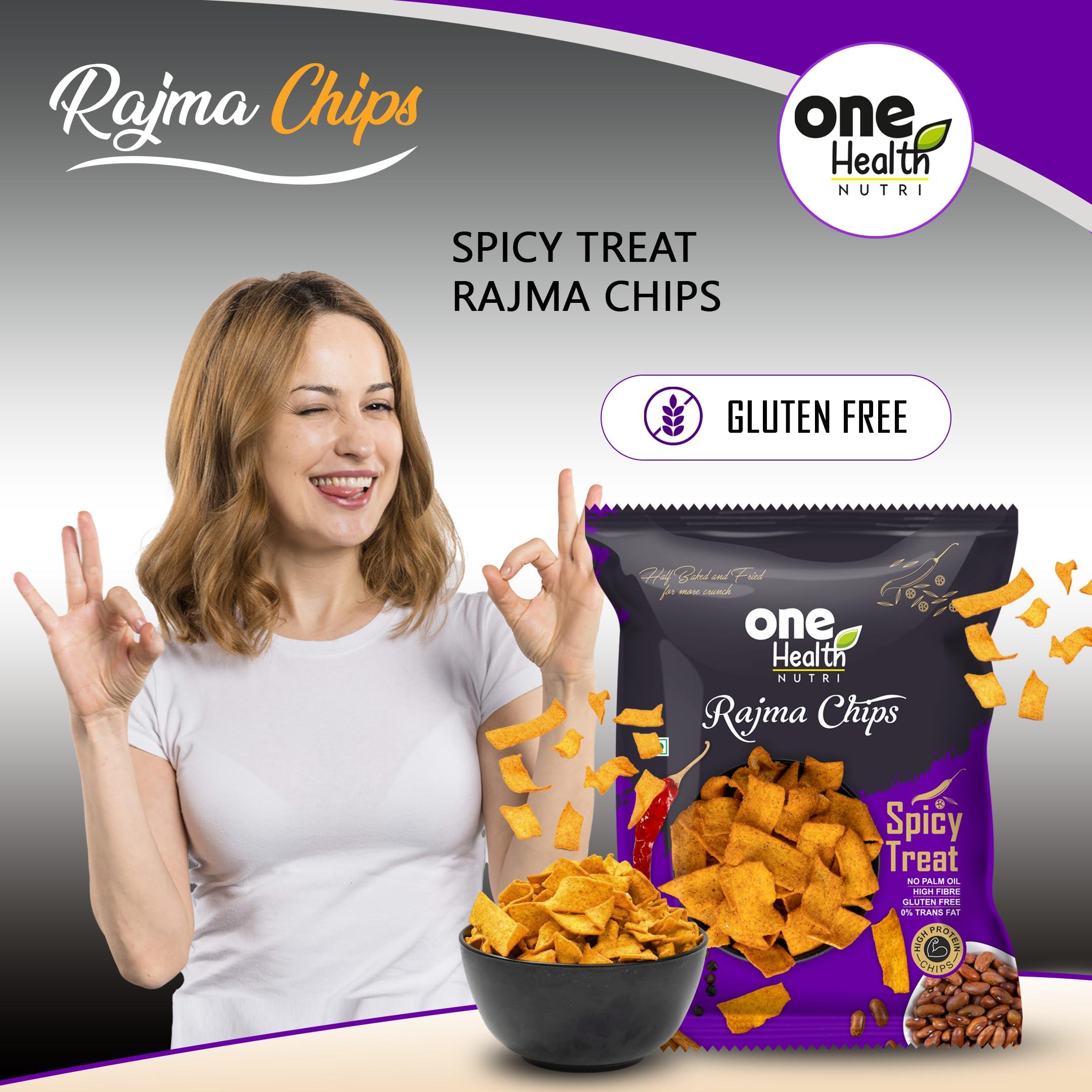 ONE HEALTH NUTRI ONE HEALTH NUTRI Spicy Treat Rajma Chips - 60 Gram each | Protein Rich | Fresh, Crispy and Crunchy Evening Snack (All Natural Ingredients) (Pack of 1)