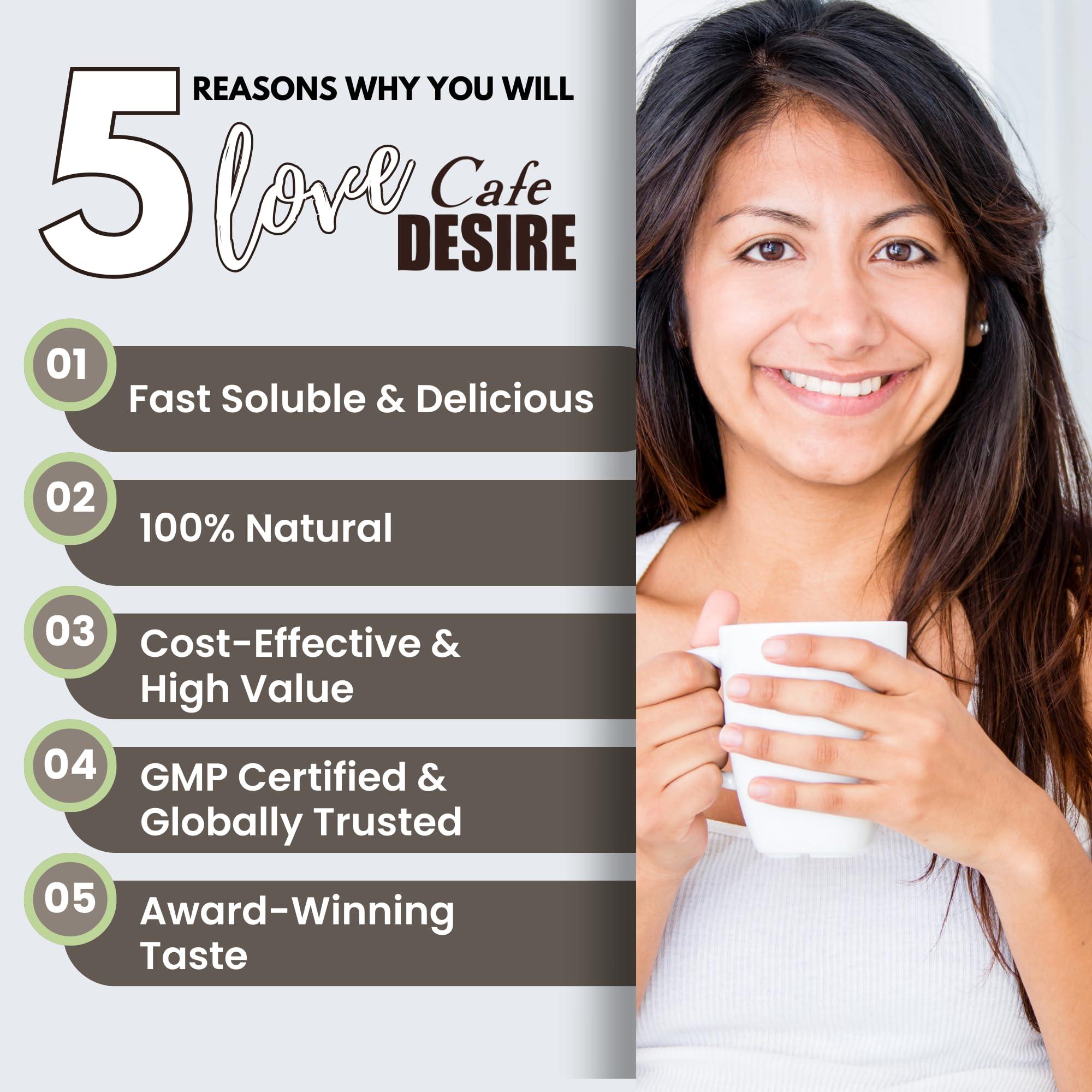Cafe DESIRE I DRINK SUCCESS Cafe DESIRE I DRINK SUCCESS Cappuccino Premix (1Kg) | Makes 80 Cups | 3 in 1 | Milk not required | For Manual Use - Just add Hot Water | Suitable for all Vending Machines | Vanilla Flavoured