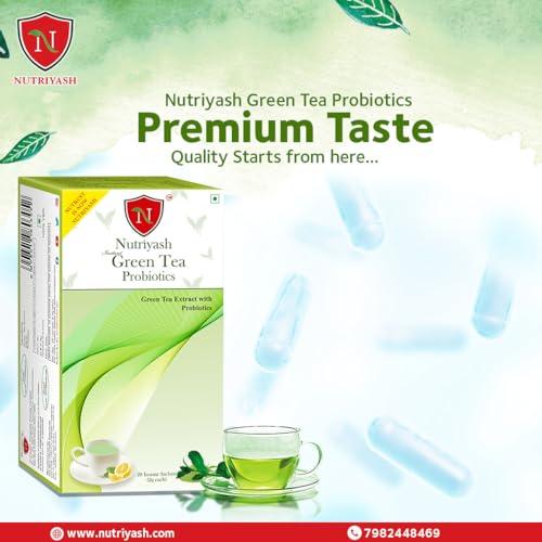 Nutriyash Nutriyash Probiotic Green Tea Lemon | 20 sachets, each sachet 2 grams, 100% Pure and Natural, Preservatives Free, Artificial Flavor Free, Sugar Free