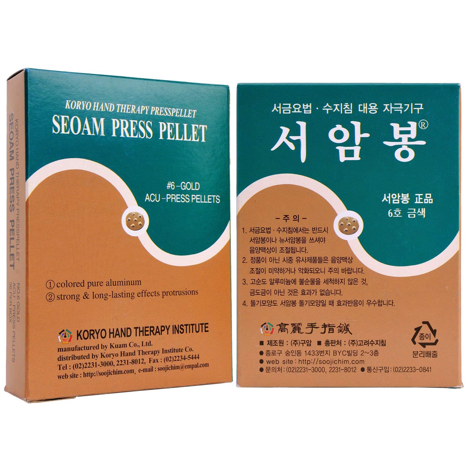 KHT Korean Koryo Hand Therapy - KHT Seoam Seoambong Press Pellet #6-Gold (1)