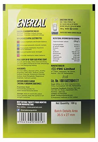 Enerzal Enerzal Energy Drink Powder Combo Of Orange & Lime 100 Gm (Pack Of 10)