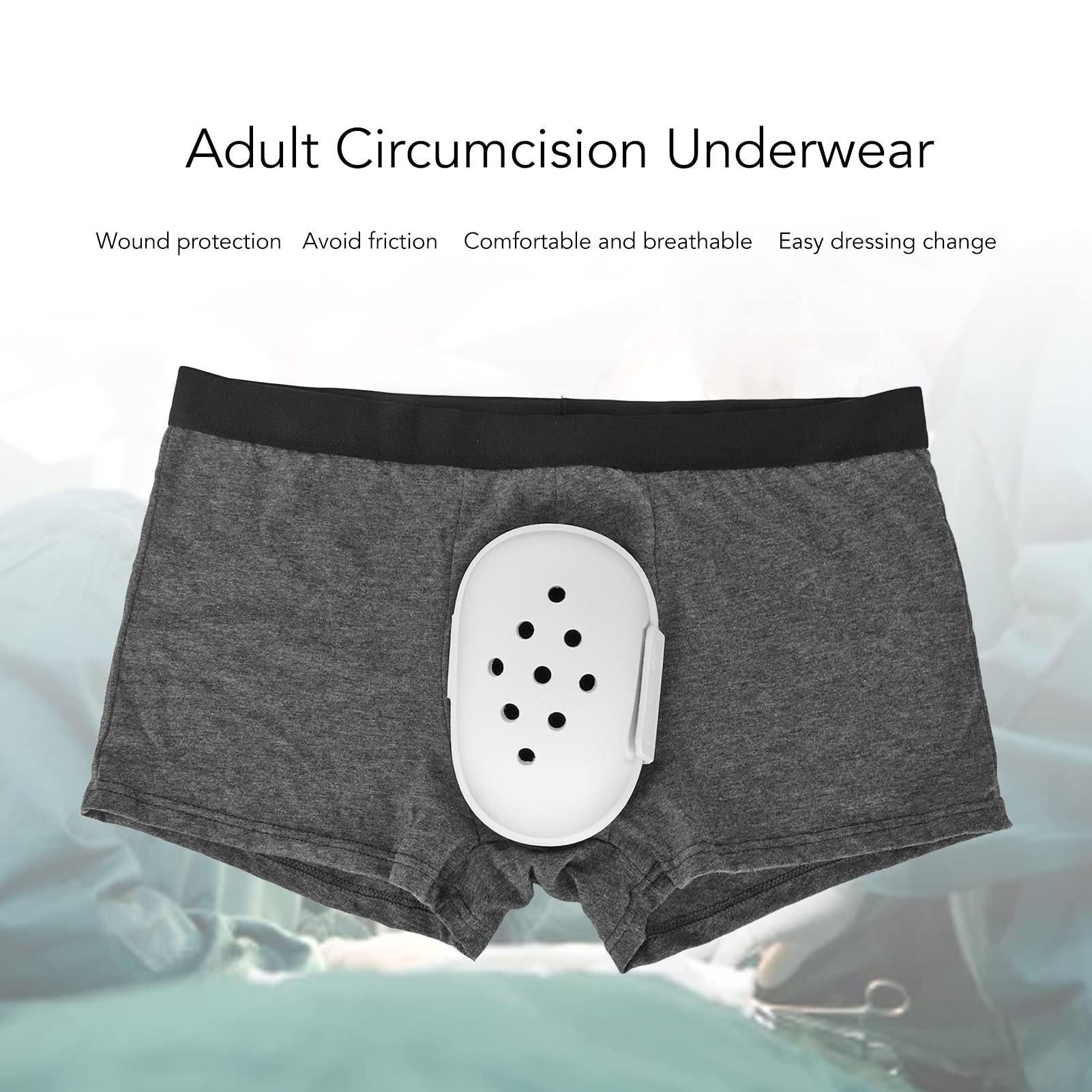 DNEI Foreskin Cut Underwear, Breathable Professional Protection Black Portable After Circumcision Underwear for Home for Men (For 121.3143.3lb)