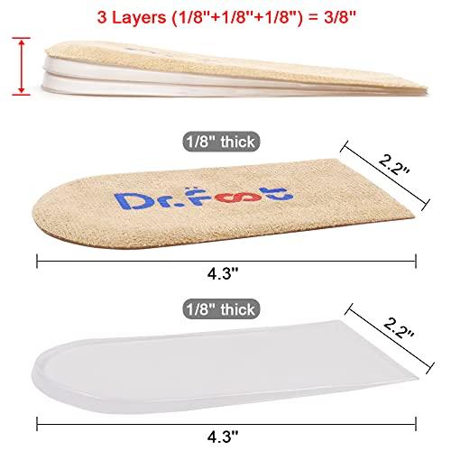 Dr Foot Dr Foot Adjustable Orthopedic Heel Lift Inserts,Height Increase Insole For Leg Length Discrepancies,Heel Spurs,Heel Pain,Sports Injuries,And Achilles Tendonitis(Beige,3 Layers)
