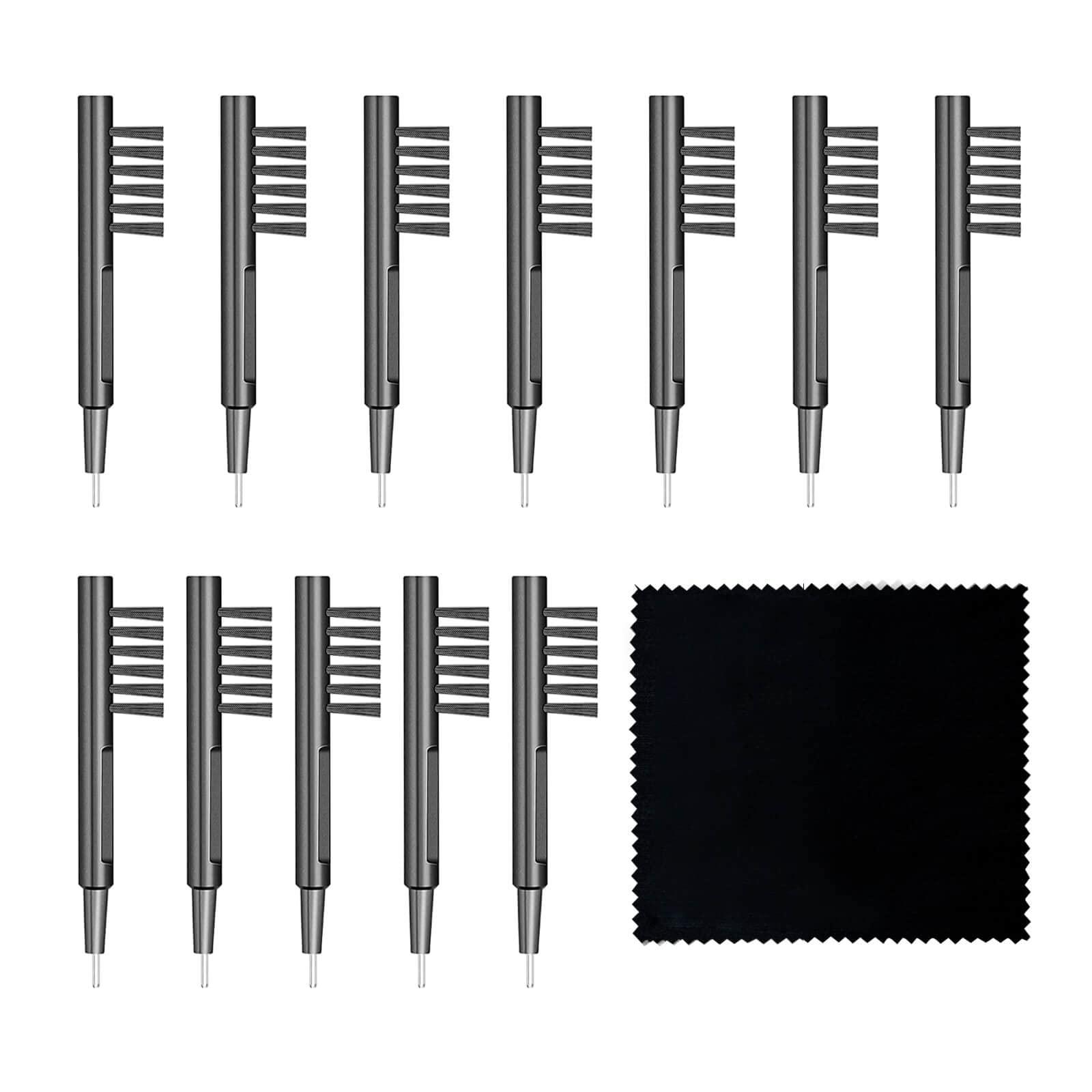 Elonvoc 12 Pieces Hearing Aid Cleaning Brush Hearing Amplifier Brushes with Wax Loop and Magnet Suitable for Earbuds,Headphones,Airpods Cleaner Brush Kits with Cleaning Cloth