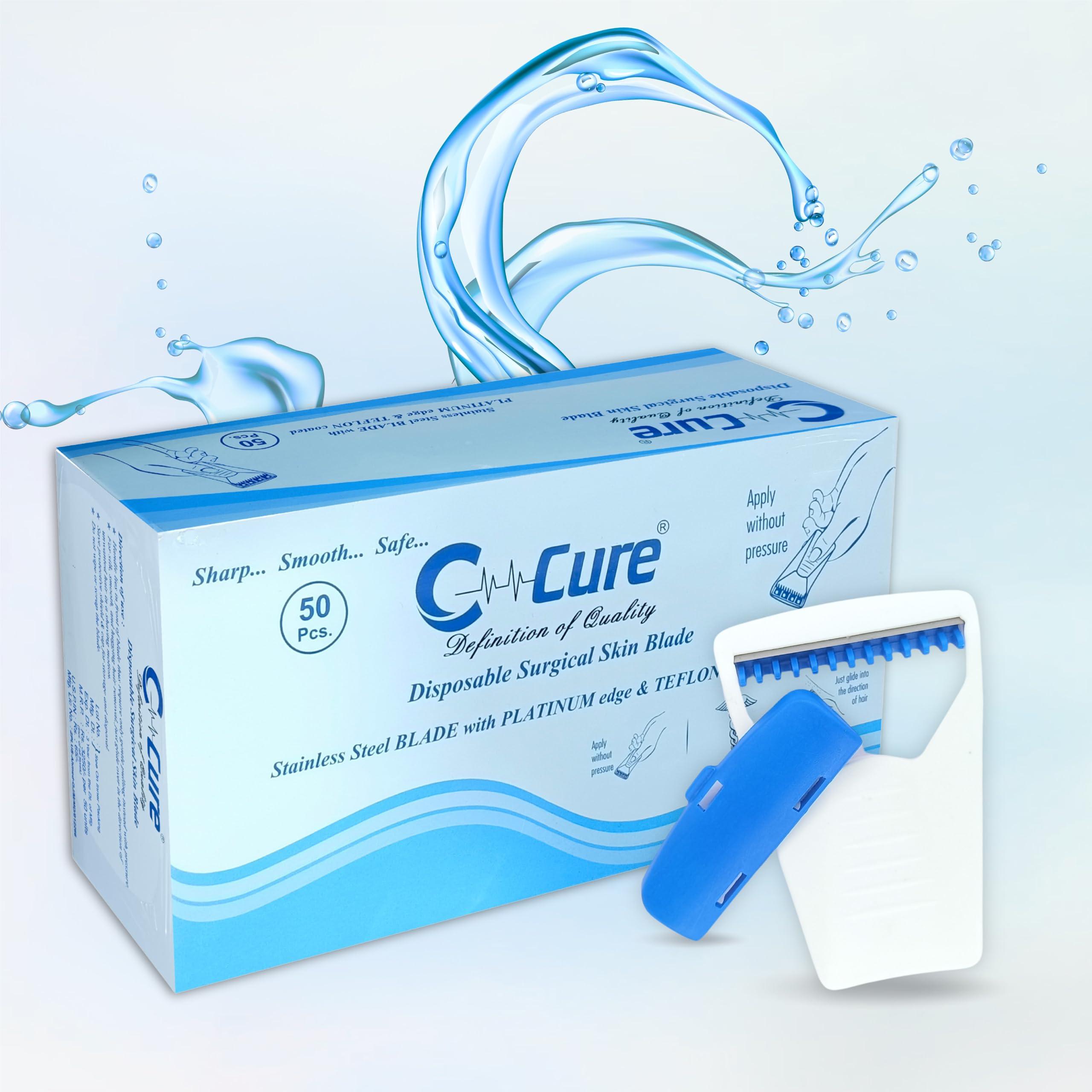 C- Cure Definition of Quality C-Cure Disposable Surgical Skin Blade | Disposable Razor for Safe Body Hair Removal | Surgical Skin and Body Razor For Men & Women | Smooth | Sharp | Safe (Pack of 6)