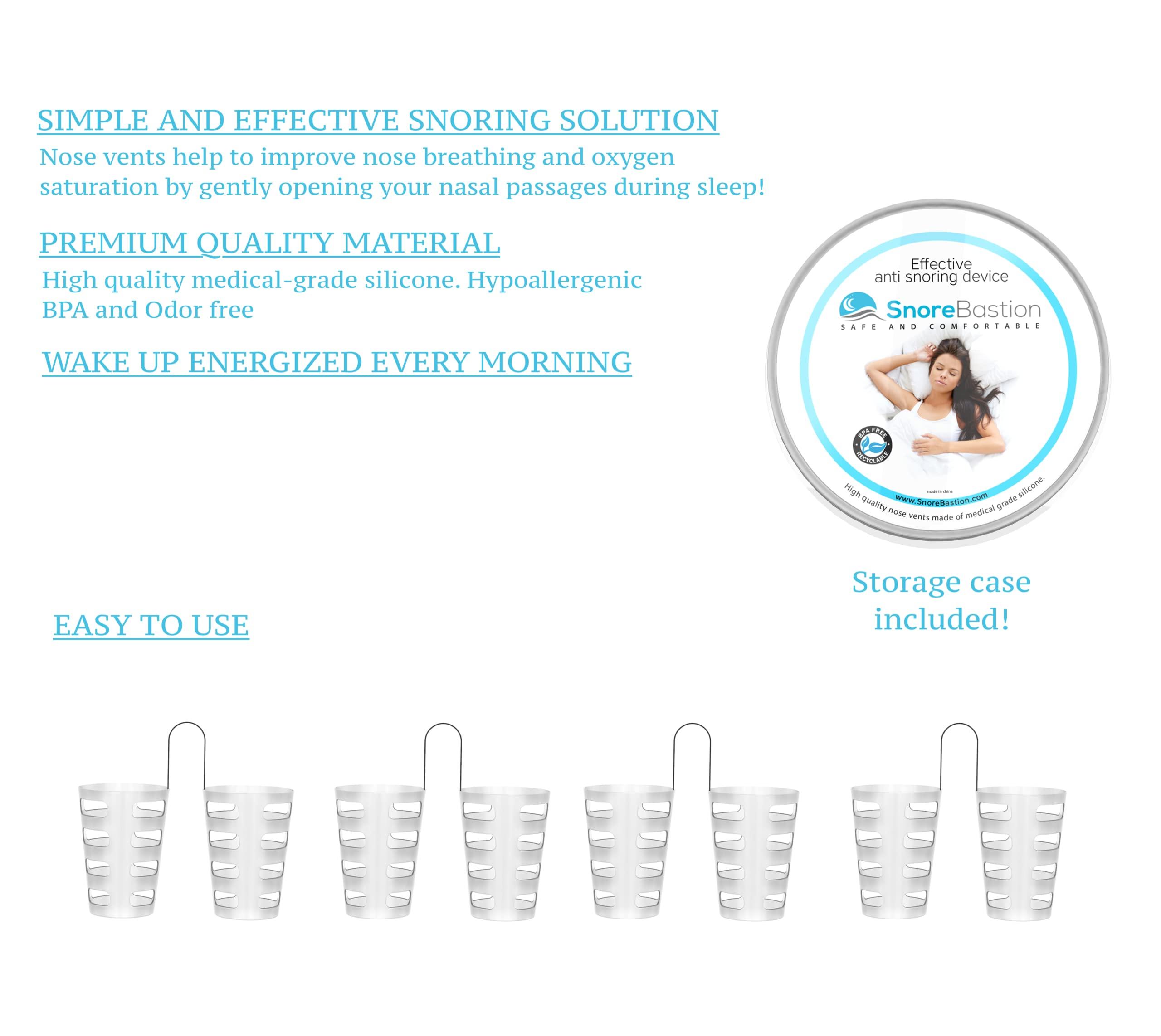 Snore Bastion Anti Snoring Devices by Snore Bastion - All ONE Size (L) Large - Nasal Dilator - Snoring Nose Vents - Snoring Solution - Medical Grade Silicone Snore Stopper - Stop Snoring