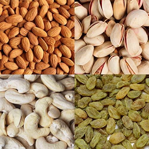 V Mart V Mart Dry Fruits & Nuts Combo Pack, 800 Gram [200g x 4] [Almonds, Cashews, Pistachios, Raisins] | Diwali Dry Fruit | Diwali Festival Celebration | Deepawali Gift Pack For Family, Combo