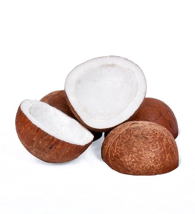 VANAM VANAM Fresh Sun dried Half Coconuts (Copra) - 1 Kg | Dry Coconut Halves | Sabut Gota | Khopra | Kobbari | Sukha Nariyal | Gola Copra