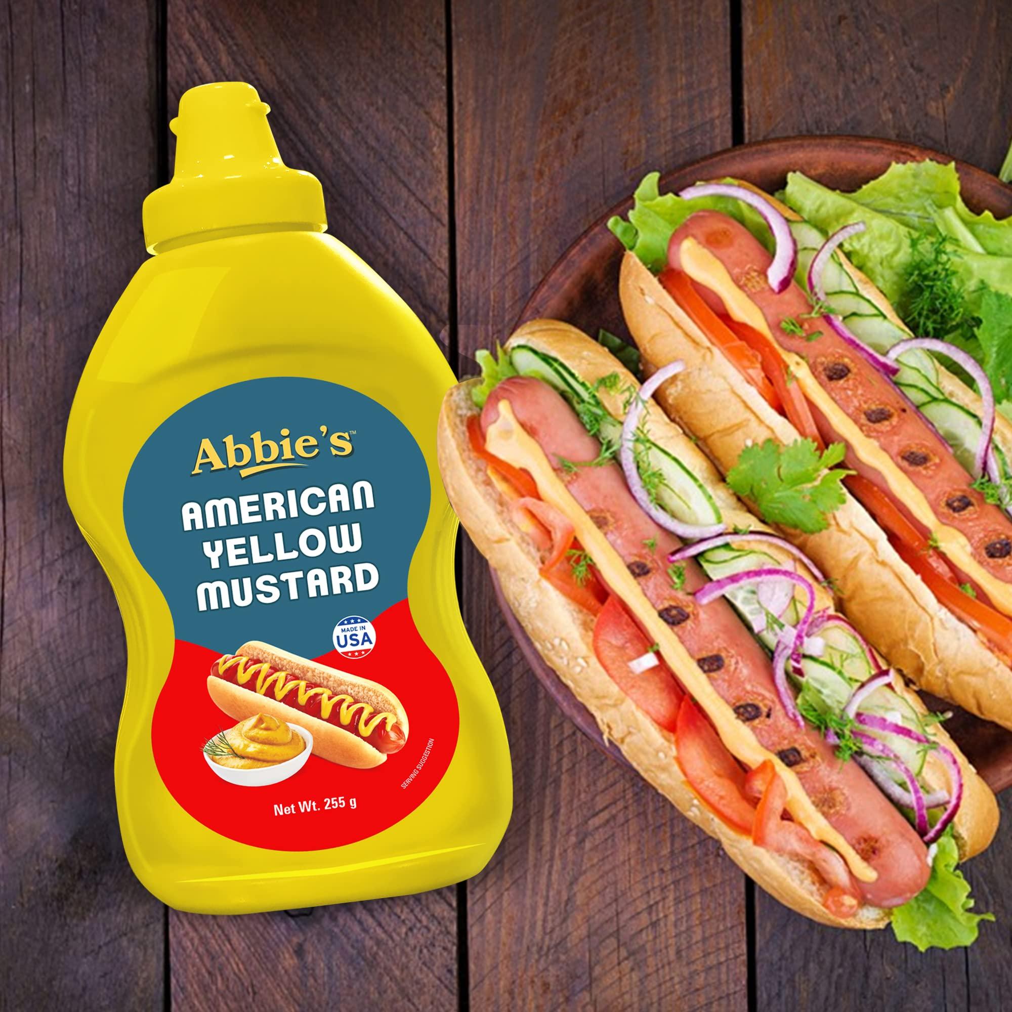 Abbie's Abbie's Squeeze Yellow Mustard 652 g (Pack of 255 g and 397g ,1 unit each), Product of USA