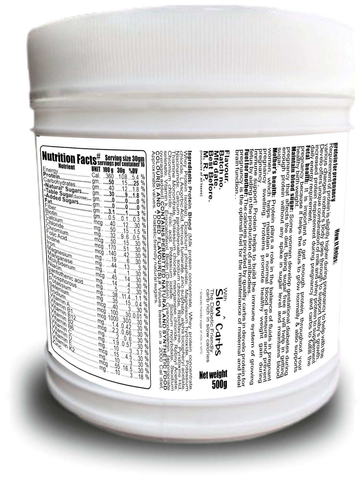 ADVANTA Advanta Sugar Free Whey Protein Powder for Pregnant Women as Snack for Pregnancy & Breastfeeding Mothers - 500g Elaichi Pista