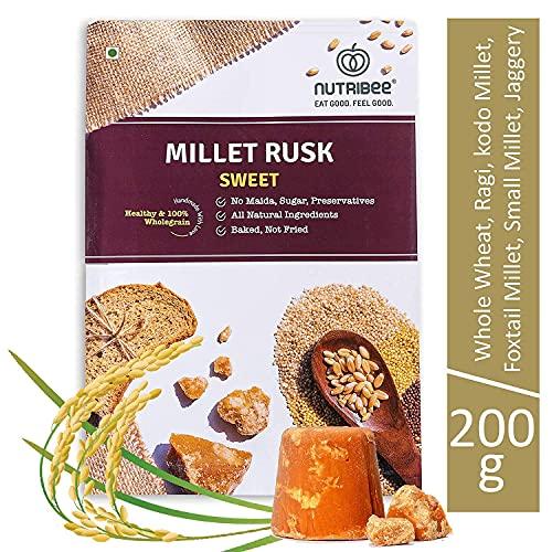 Nutribee Nutribee 100% Multi-Grain Millet Rusk | Refined Sugar Free | Healthy Diet Toast | No Maida and Sugar | No Preservatives | 420g