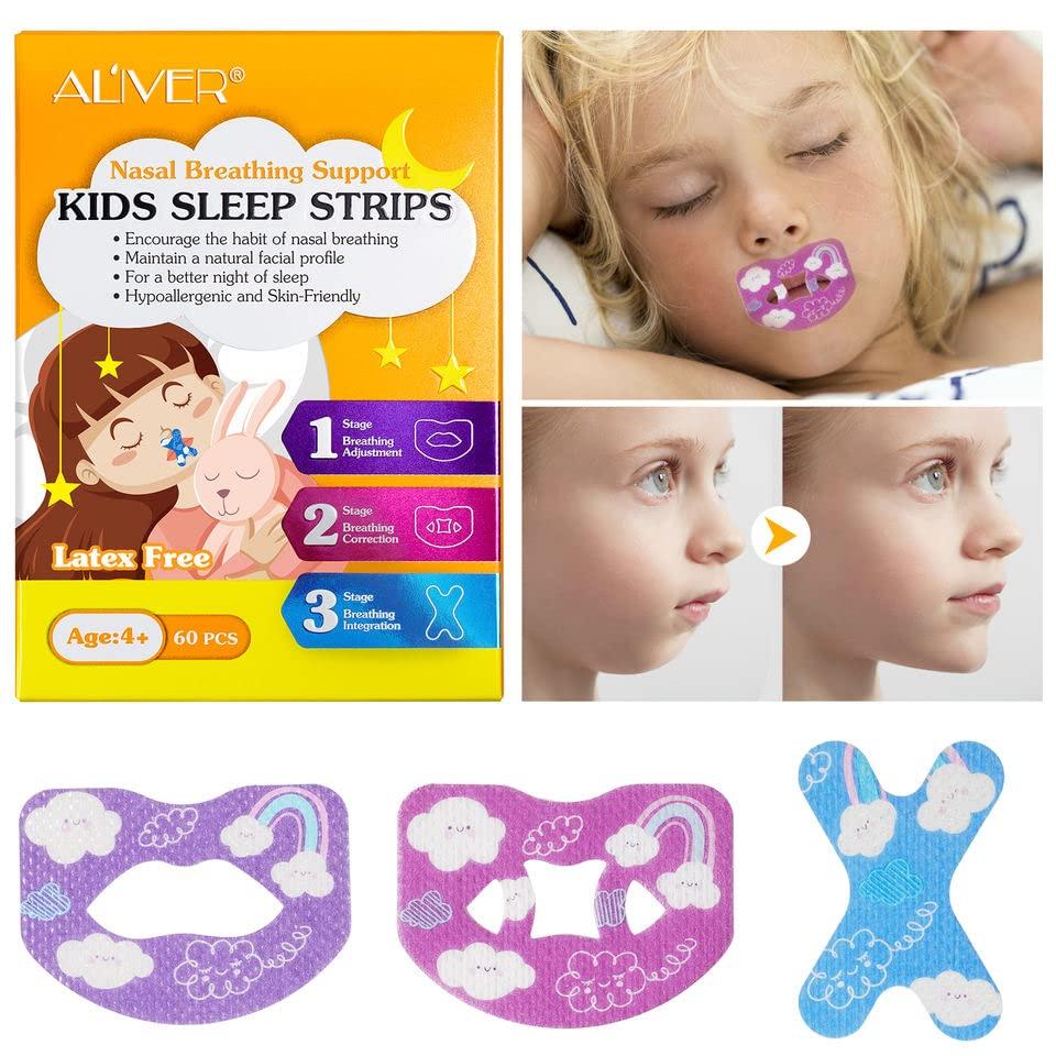 BOXANIA Boxania® 60 Pcs Mouth Tape 3 In 1 for Sleeping and Reduced Snoring Tapes Anti Snoring and Less Mouth Breathing Gentle Mouth Tape for Kids