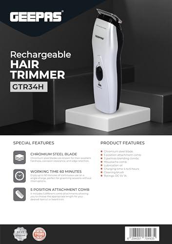 Geepas Geepas Unisex Rechargeable Trimmer - Gtr34