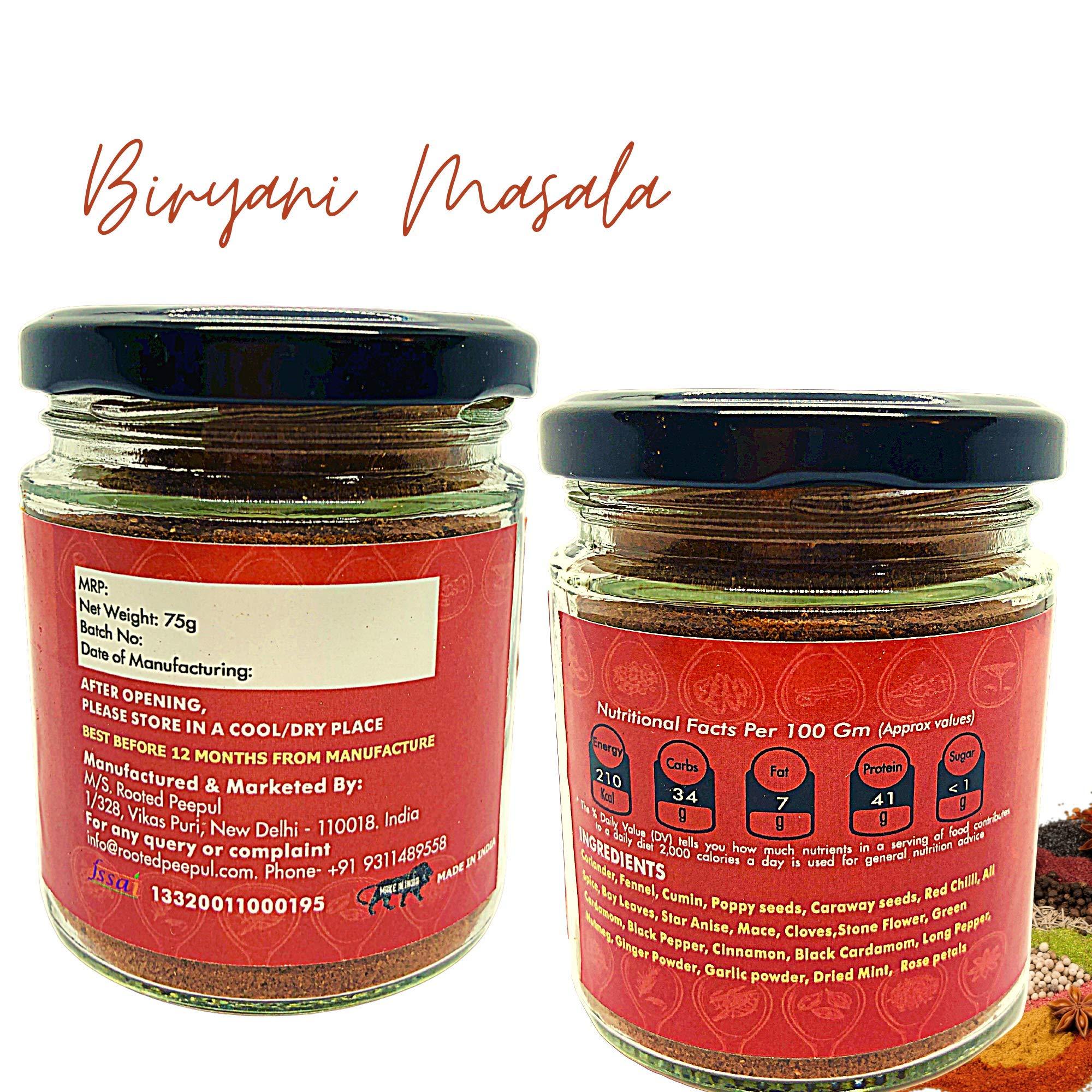 ROOTED PEEPUL Rooted Peepul Artisanal Biryani Masala, Chola Masala, Sambar Masala|less Chilli More Spice| (75g X 3)