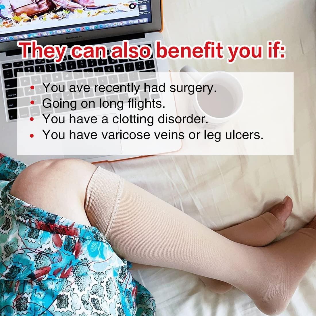 KASTWAVE Open Toe Compression Socks, 20-30 mmHg Toeless Compression Stockings, Knee High Calf Compression Socks, Support Hose for Varicose Veins, Nursing & Maternity, Relief Shin Splints, Men & Wome, (1 Pair)