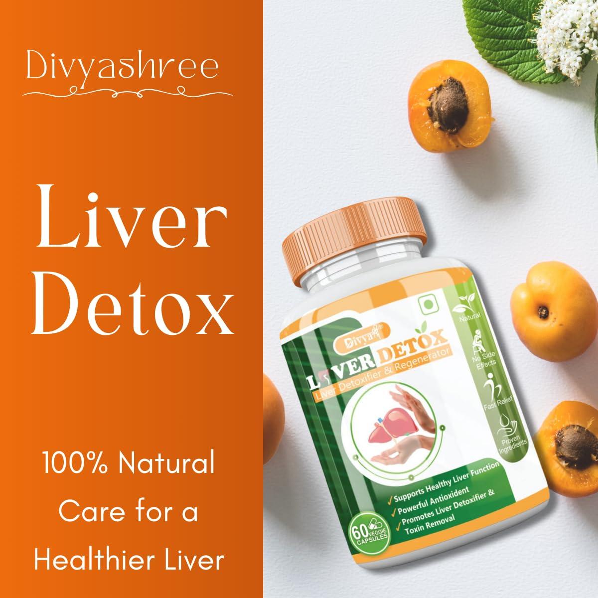 Divya Shree Divya Shree Liver Detox Capsule Helps In Fatty Liver | Helps in Better Liver Health | Promote Natural Liver Detoxification (60 Capsule)