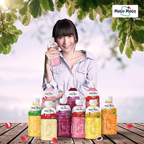 Mogu Mogu Mogu Mogu Lychee Juice with 25% NATA De Coco | Energy Booster Drink | Full of Natural Fruit Fibres | No Added Preservatives and Artifical Colours - 300ml(Pack of 12)