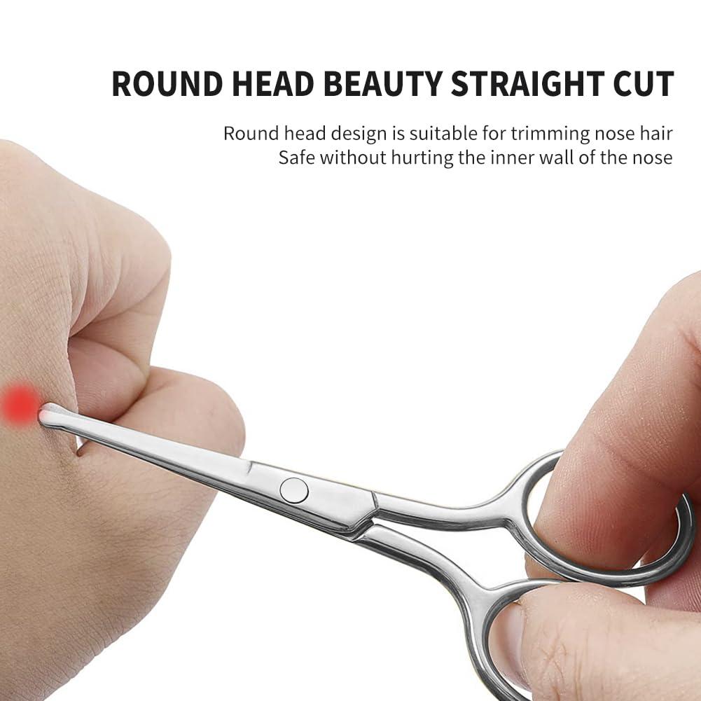 AsonTao AsonTao Small Scissors, Eyebrow Scissors, Nose Hair Scissors Round Tip Design, Will Not Hurt The Nasal Cavity. Professional Grooming Scissors For Hair, Eyelashes, Nose, Eyebrow Trimming, Mustache