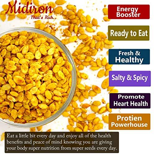 Midiron Midiron Roasted Watermelon Seed, Spicy Watermelon Seed, Healthy breakfast snack (550 gm each) Pack-2