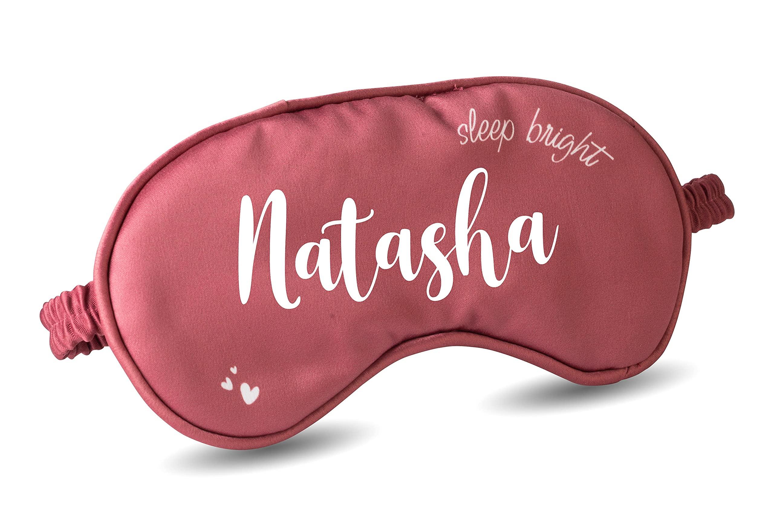 AICA Aica Customized Name Silk Eyemask with Soft Cushioned  RosePink Color, Pack of 1 | Gifts for Women