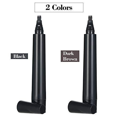 POOWE Beard Filler Pen & Beard Brush Male Mustache Shape Repair Effective Enhance Facial Hair Waterproof & SWEA roof Beard Pen Kit for Man(Black)-POOWE