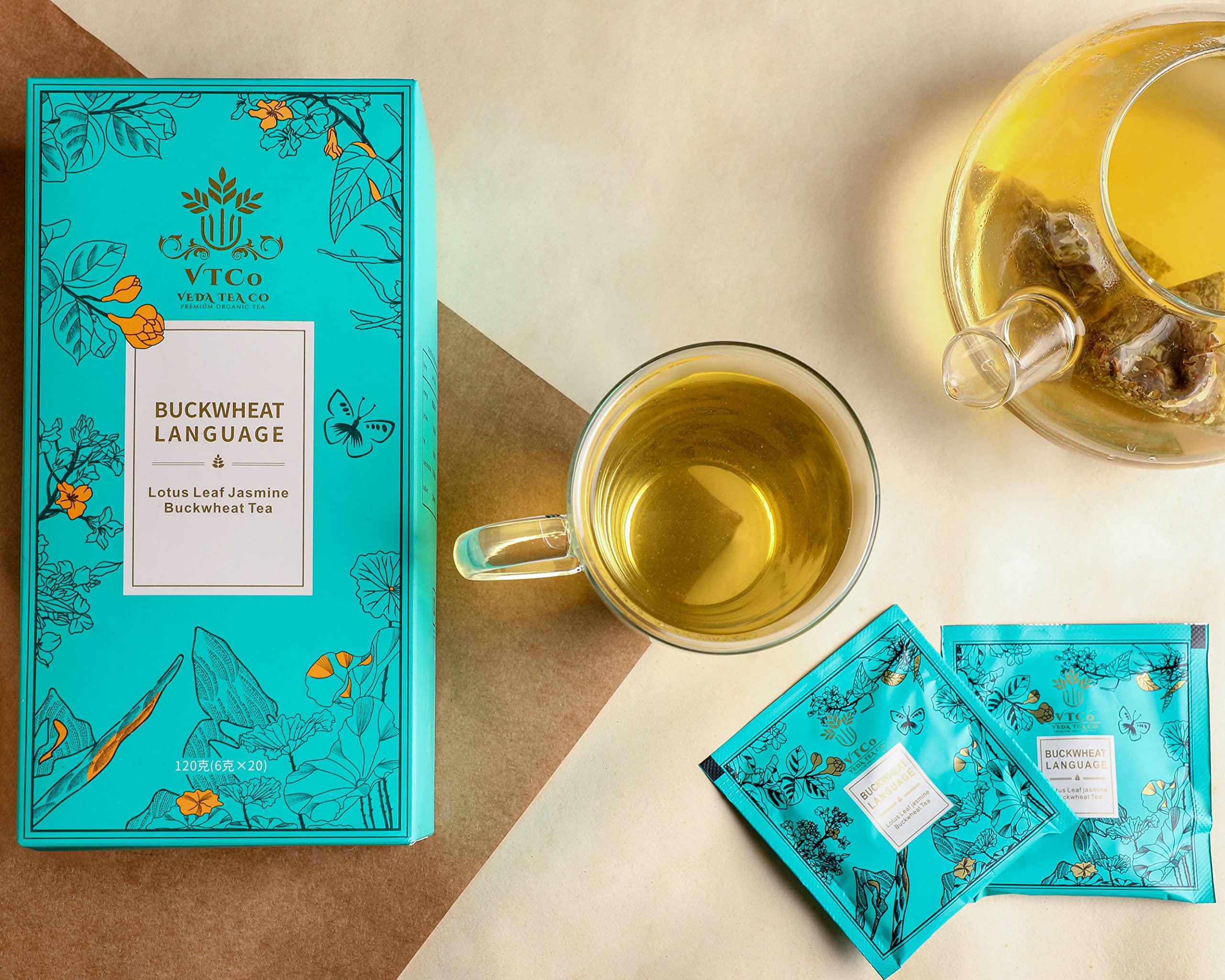 Veda Tea Co Veda Tea Co Lotus Leaf Jasmine Buckwheat Language Tea for Refresh Mind and Stress Relief 120g