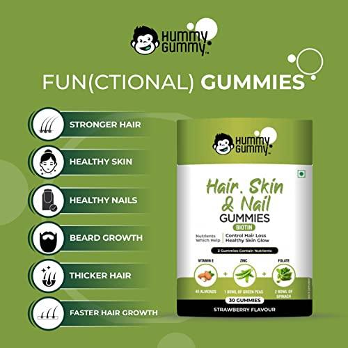 HUMMY GUMMY HUMMY GUMMY Combo of Sharp Eye Gummies & Hair, Nail & Skin Gummies (Pack Of 2, 60 Gummies) / Protects Against Dry Eyes, Digital Strain/for Hair Growth, Bright Skin & Strong Nails Notice