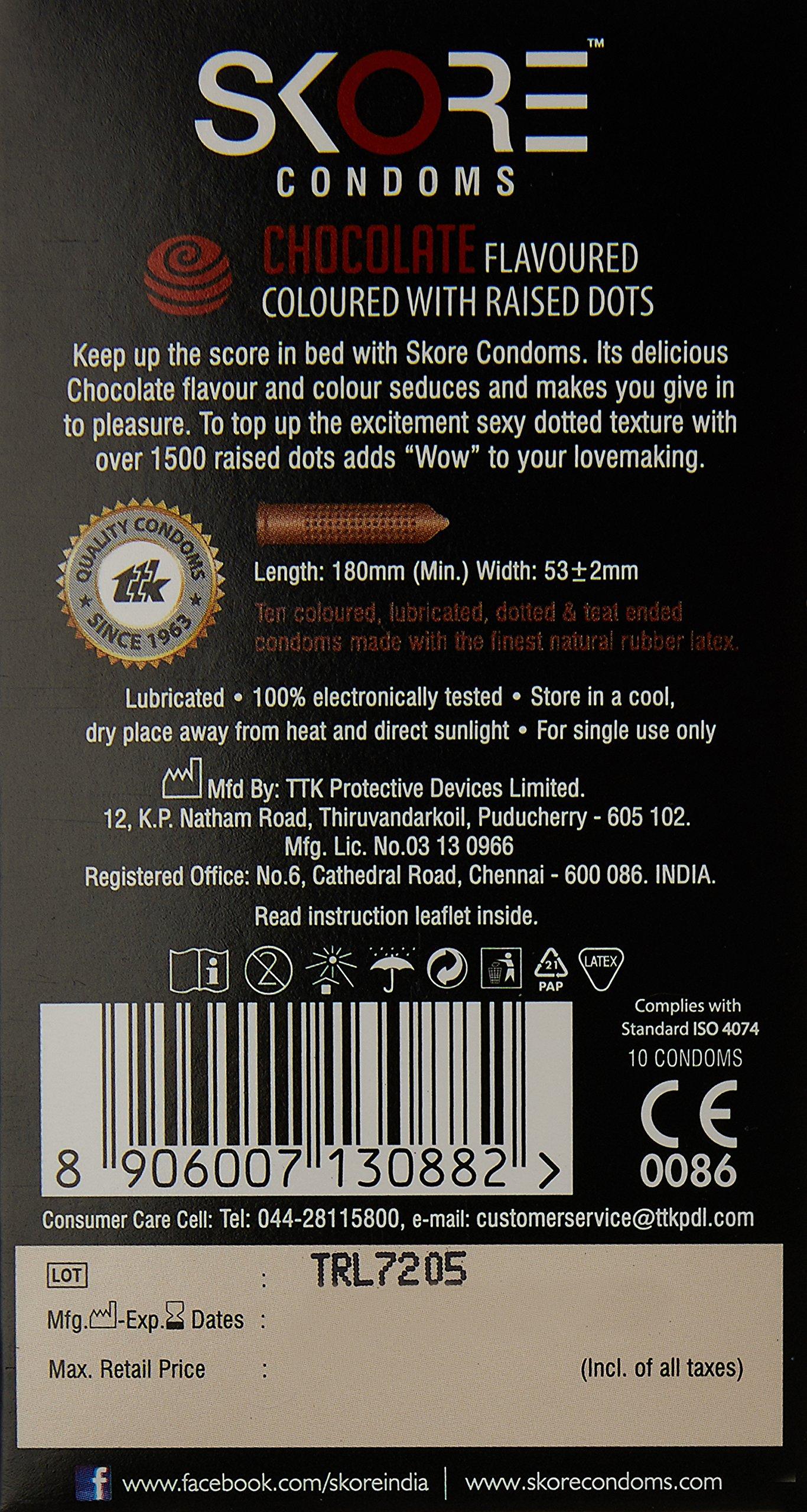 Skore Skore Condoms - 10 Count (Pack Of 5, Chocolate)