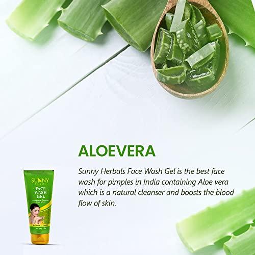 SUNNY Sunny Face Wash Gel Enriched With Aloevera, Neem & Tulsi For Cleansing, Preventing Pimples & Removing Extra Oil | Moisturizes & Gives Healthy, Fresh & Supple Skin | For All Skin Type, 110ml