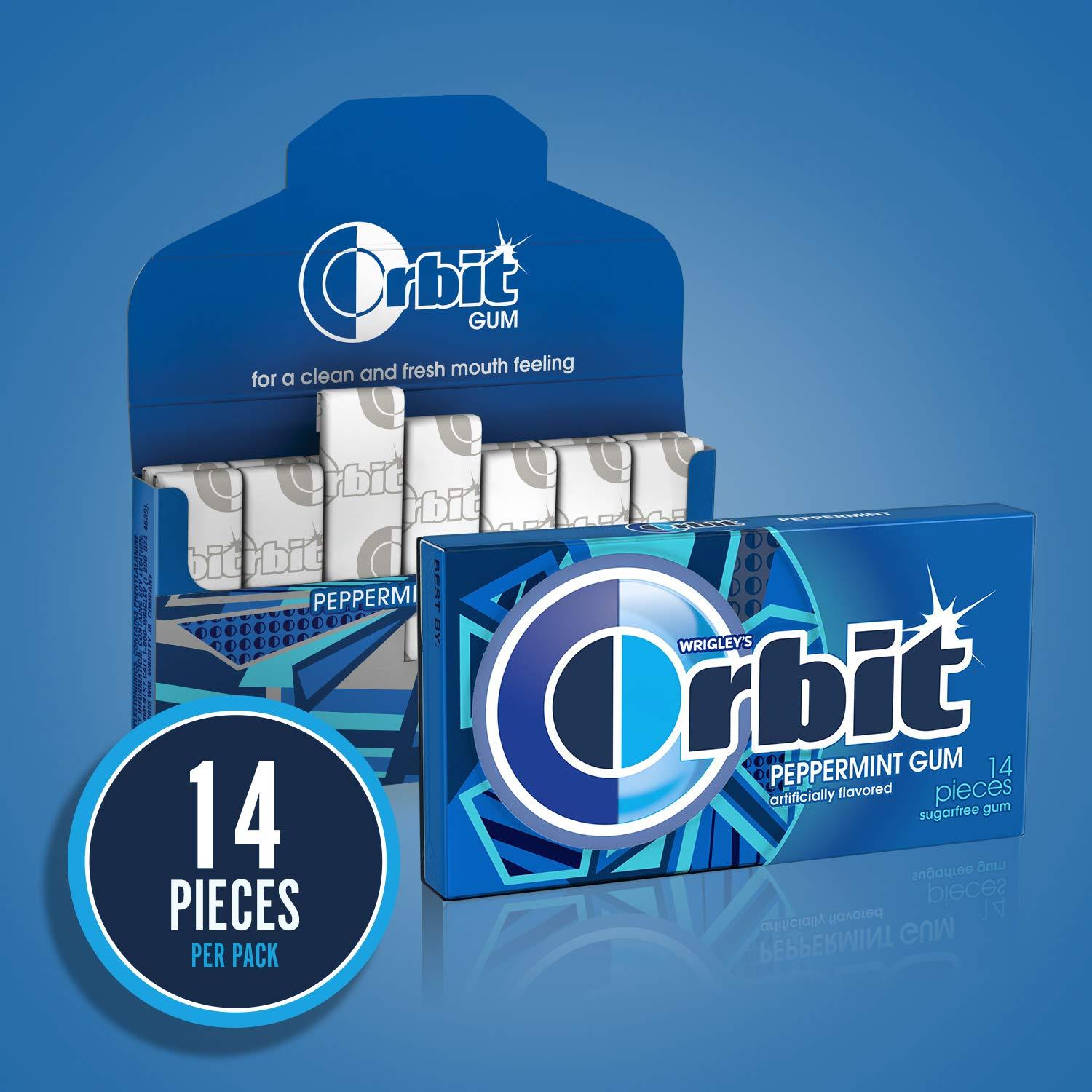 Orbit Wrigley's Orbit Gum, Peppermint, 12 Count