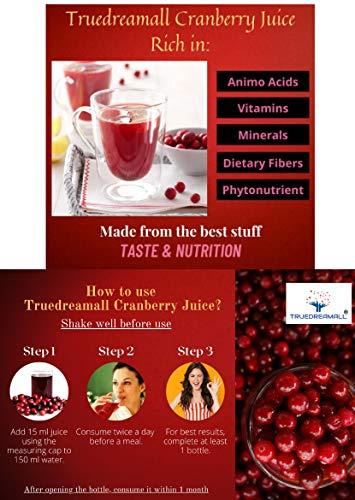 TRUEDREAMALL TRUEDREAMALL Cranberry Juice For Uti Sugar Free, Uti Male, Uti Women, Cranberry Real Natural Juice, Unsweetened, Pure & Organic Real For Uti (750 Ml Concentrated)