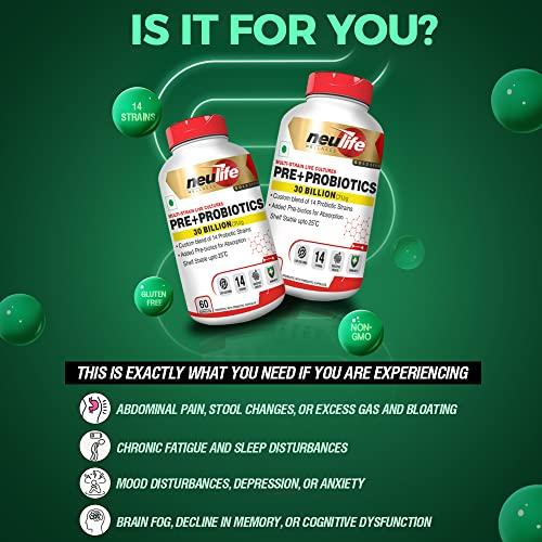 Neulife NEULIFE (Vitrovea) Temperature Stable PROBIOTICS Supplement 30 billion CFU for Men & Women, 14 Strains Live Cultures (120 caps)