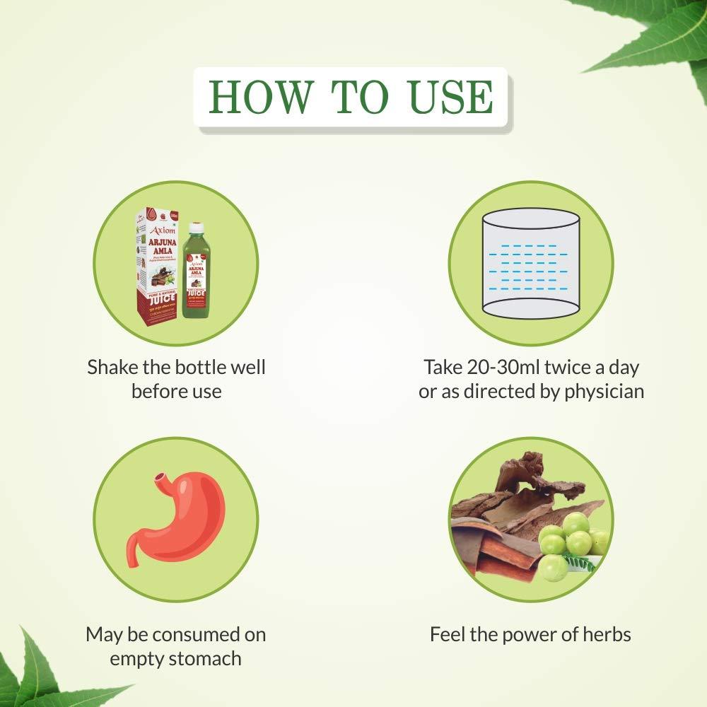 Axiom Axiom Arjuna Amla Juice 500ml | Natural Source of Calcium | Controls Blood Pressure | Control Cholesterol Level | No Added Sugar | 100% Natural WHO GMP Certified