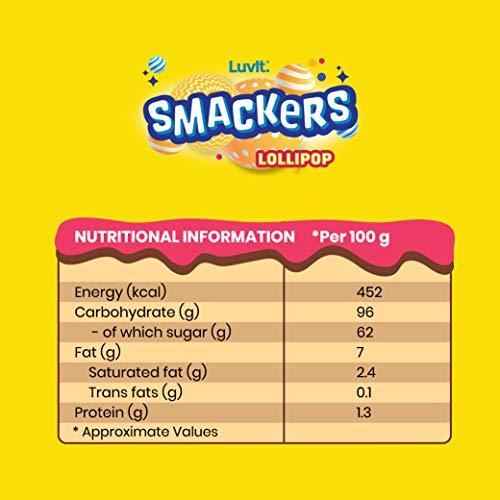LuvIt. LuvIt. Smackers Fruit and Chocolate Flavoured Lollipops Pack Combo , 576g - Pack of 6