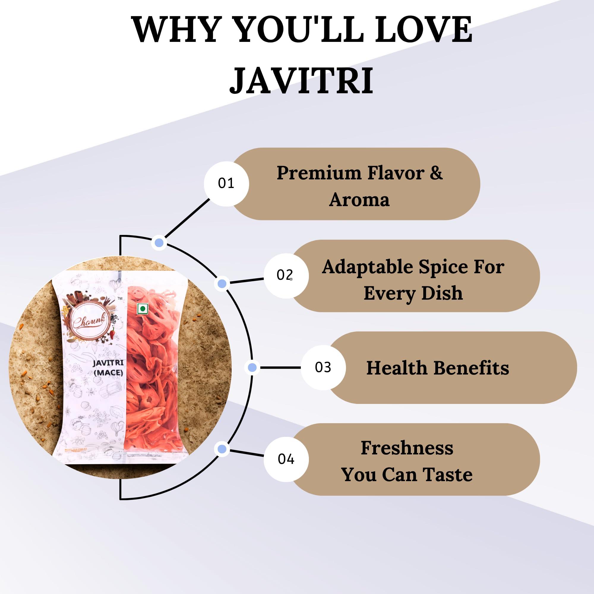 Chounk Chounk Spices Javitri Spice - 50 Grams | Javitri/Japatri Flawer | Mace Whole Spice | Premium Javitri Whole Flowers