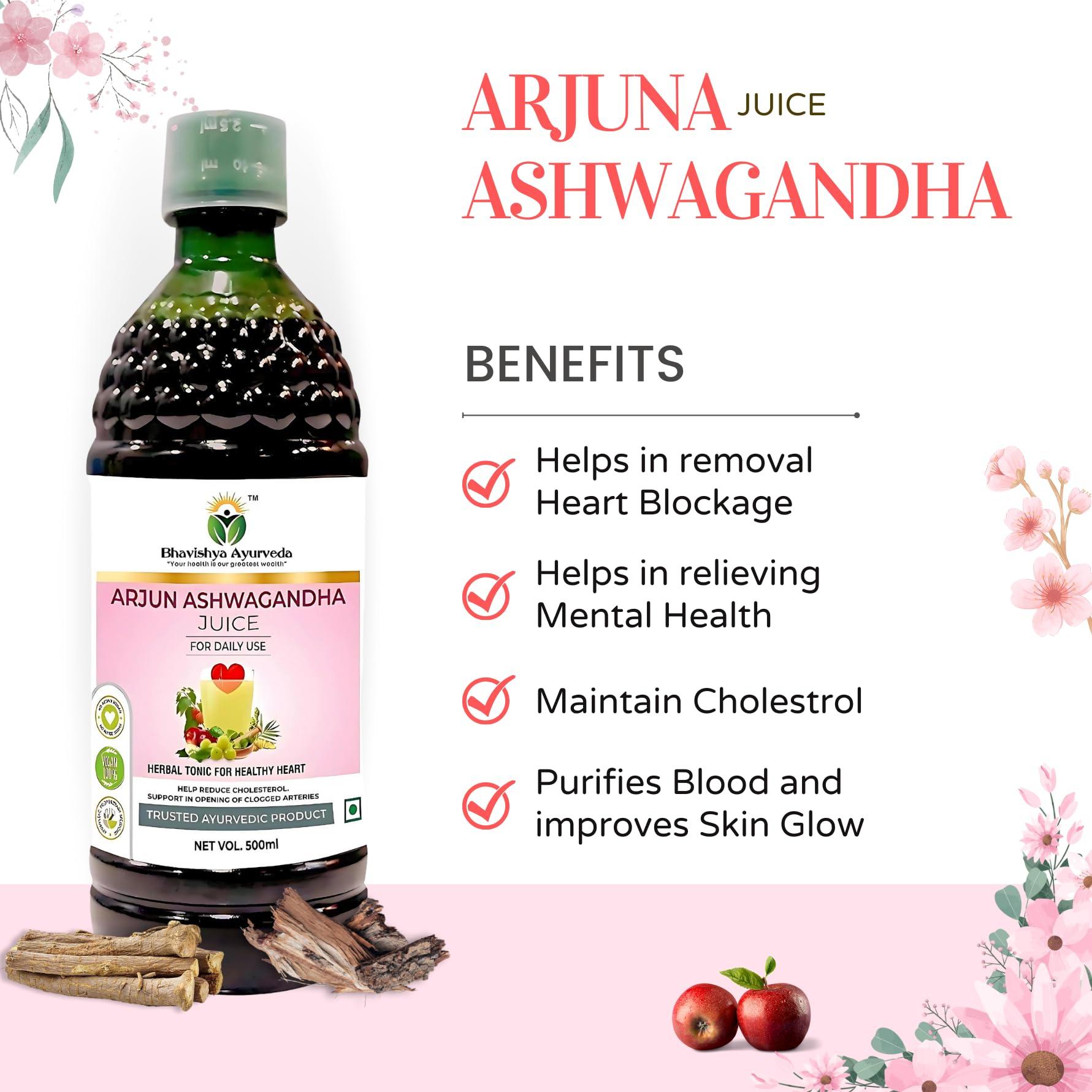 Bhavishya Ayurveda Bhavishya Ayurveda Arjun Ashwagandha Juice | Immunity Booster | Get Slim | ISO Certified Natural Products | No added Colour - 500 ml