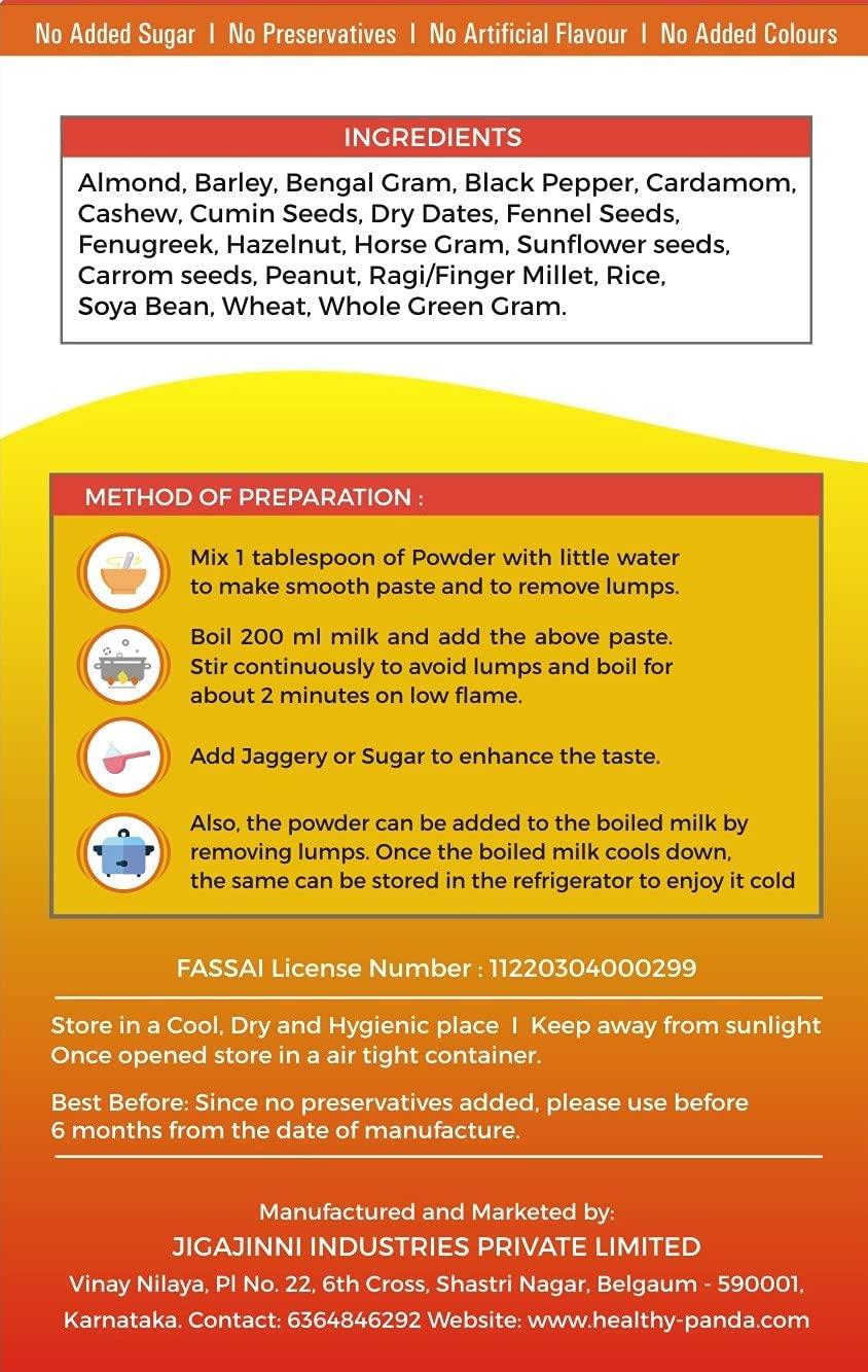 HEALTHY PANDA HEALTHY PANDA Organic Sprouted Multigrain Dry Fruit Malt / Sprouted Multigrain Health Mix(Health Mix) (Organic Sattu Mavu) (100 g) Pack Of 1