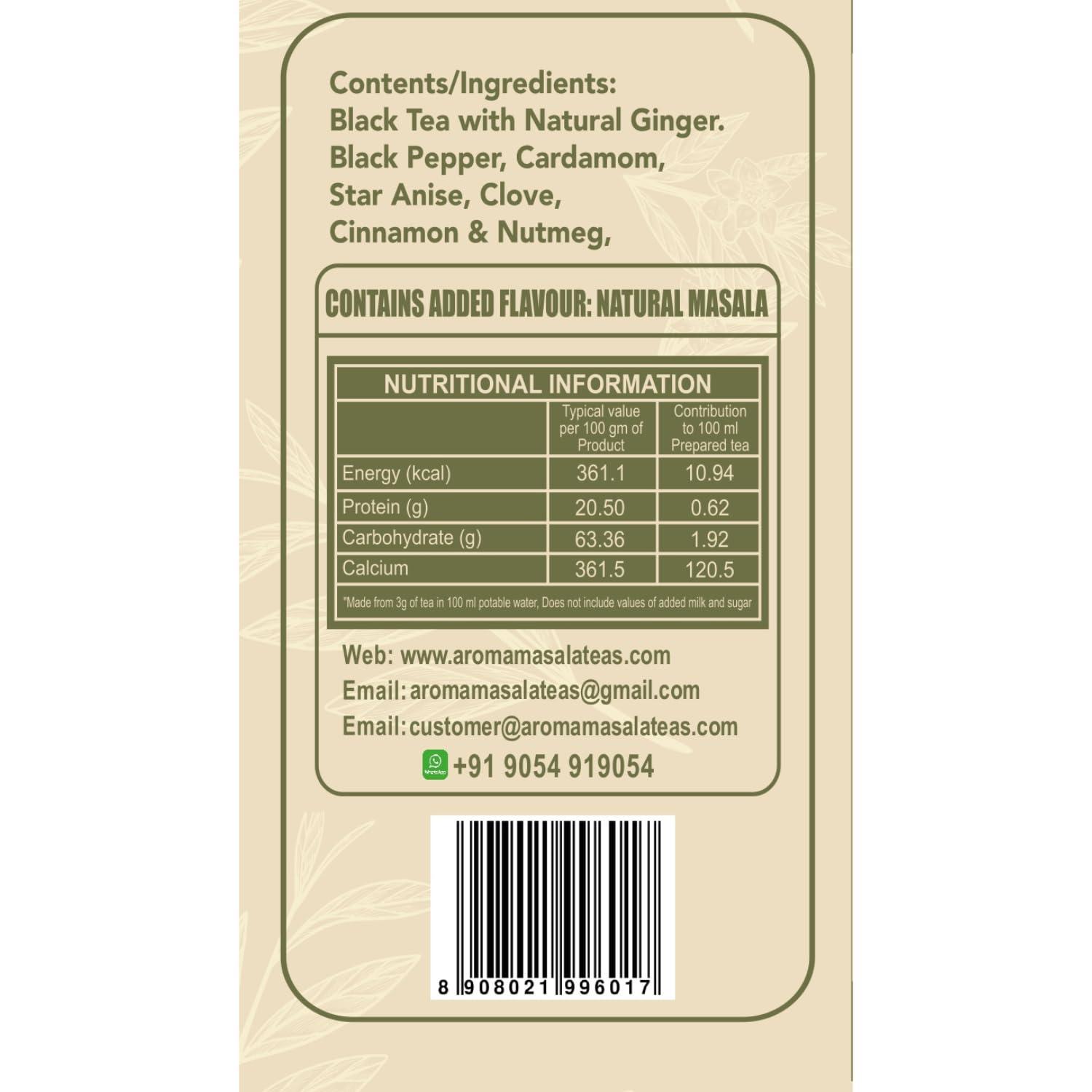 Aroma Tea\'s Aroma Tea\'s Masala Tea & Masala Chai Patti Loose Leaf,1Kg Masala Ti| Masala Chayi | Masala Chayi | Fresh Loose Leaf Kadak Chai Tea