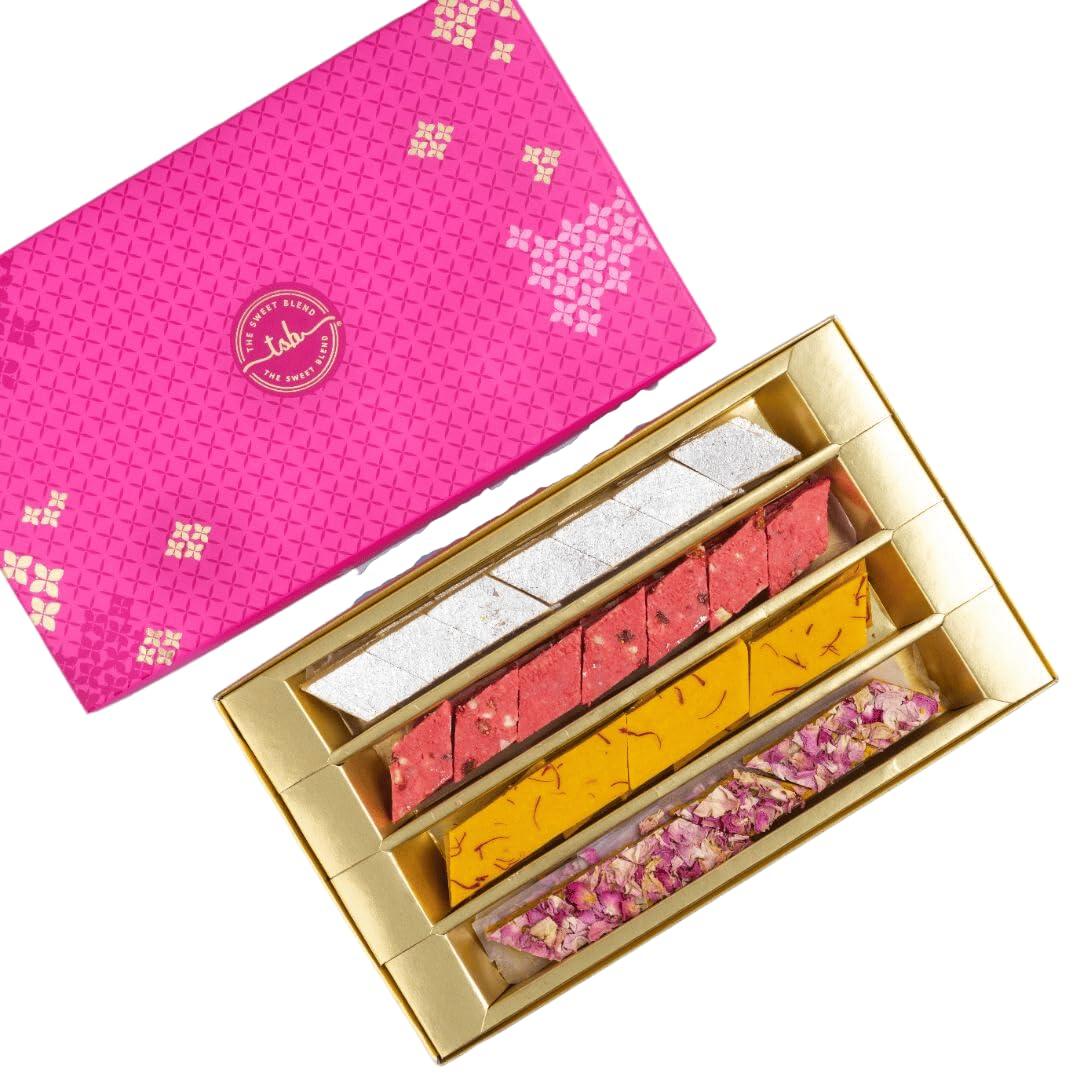 THE SWEET BLEND THE SWEET BLEND Fusion Katli Box 750g | Assorted Flavors Kaju, Anjeer, Rose, Kesar Katli | Traditional Indian Sweets