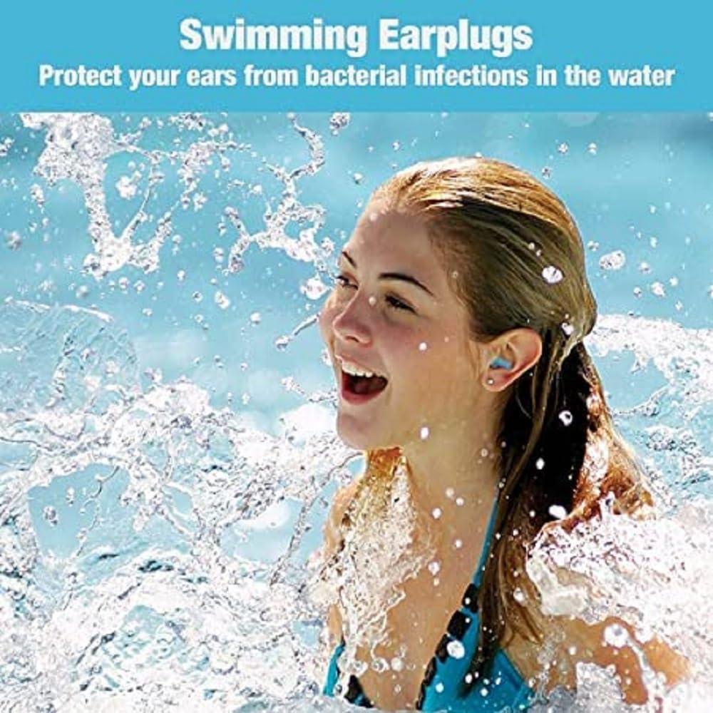 James JAMES soft Ear Plugs for Sleeping, Noise Cancelling Sound Blocking Earplugs Noise Reduction for Swimming Airplanes Musicians Concerts Silicone (Pack of 2) (Orange)