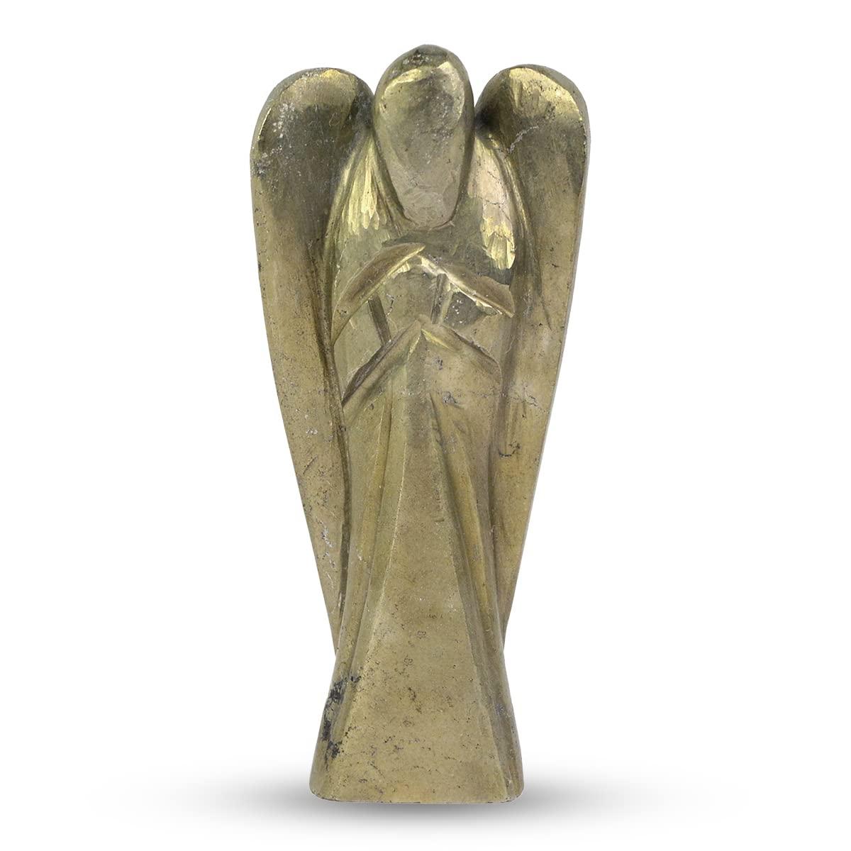 Reiki Crystal Products Reiki Crystal Products Pyrite Angel, Pyrite Angel Statues, Natural Crystal Stone Angel Size 7.6 cm (3 inch)