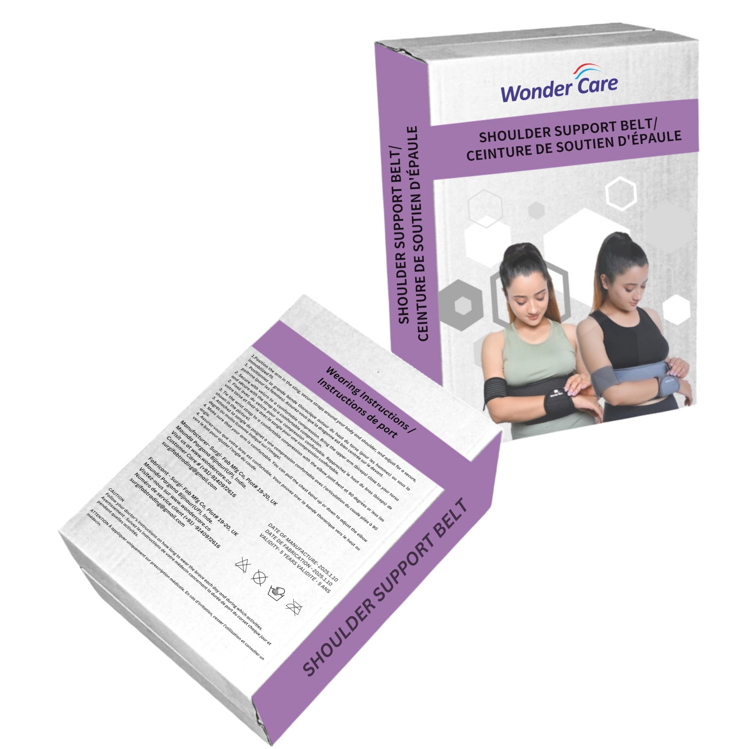 Wonder Care Wonder Care-Left Right Shoulder Immobilizer Arm Sling Elastic Brace for Clavicle Collar Bone Dislocation Subluxation Shoulder stabilizer Compression Brace After Rotator Cuff Surgery-Black Size-5