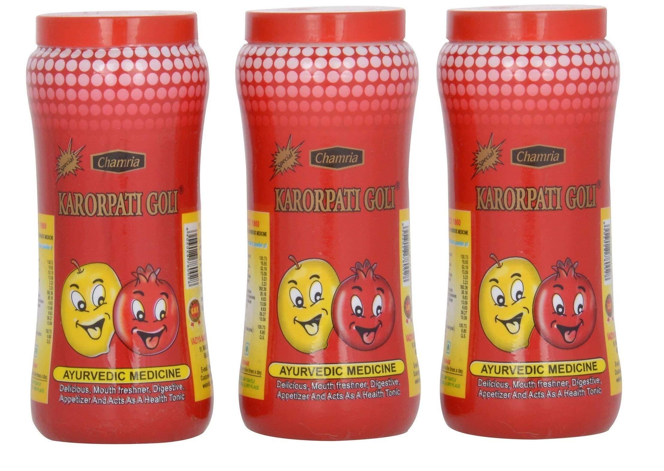 Chamria CHAMRIA KARORPATI GOLI (anardana goli) 200GMS (3 PACKS OF CHURAN/PACHAK/ANAR GOLI)