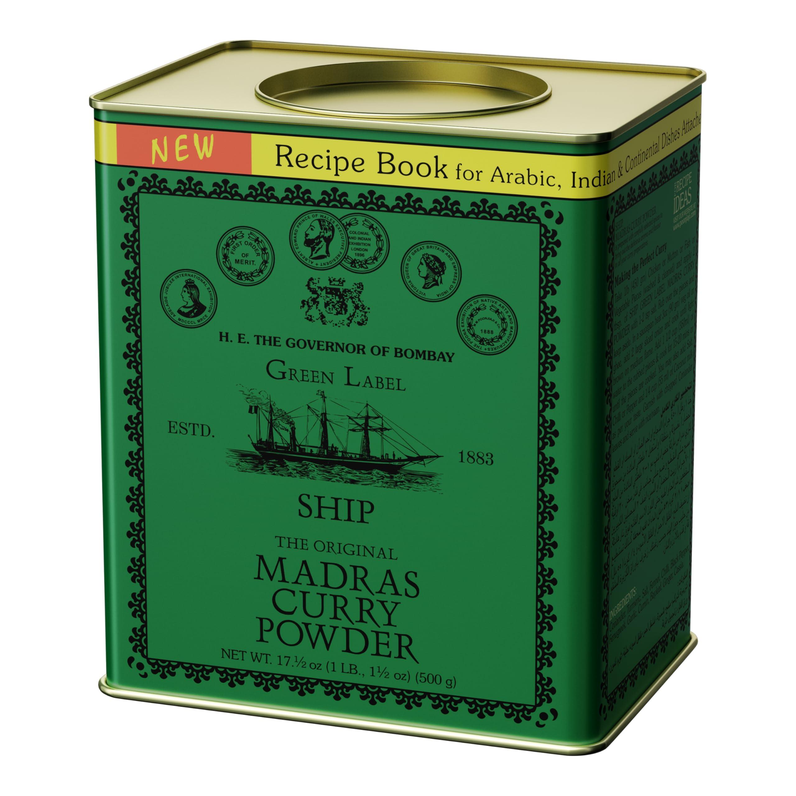 Ship Brand Ship Madras Curry Powder No 1 Exporter Of Curry Masala|15+ Authentic Whole Indian Spices Used|Multi-Purpose Use For Various Veg Or Non-Veg Curries & Sabzis- Curry Powder,1.391 Pounds