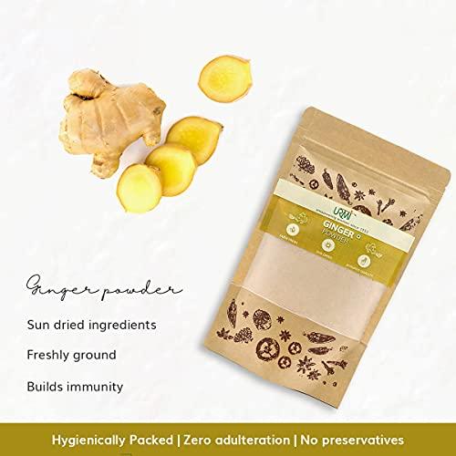 URMI URMI Dry Ginger Powder | Freshly Ground Adrak Powder | Saunth Powder | Ginger Root Powder | Powdered Ginger for Tea | 250 Grams