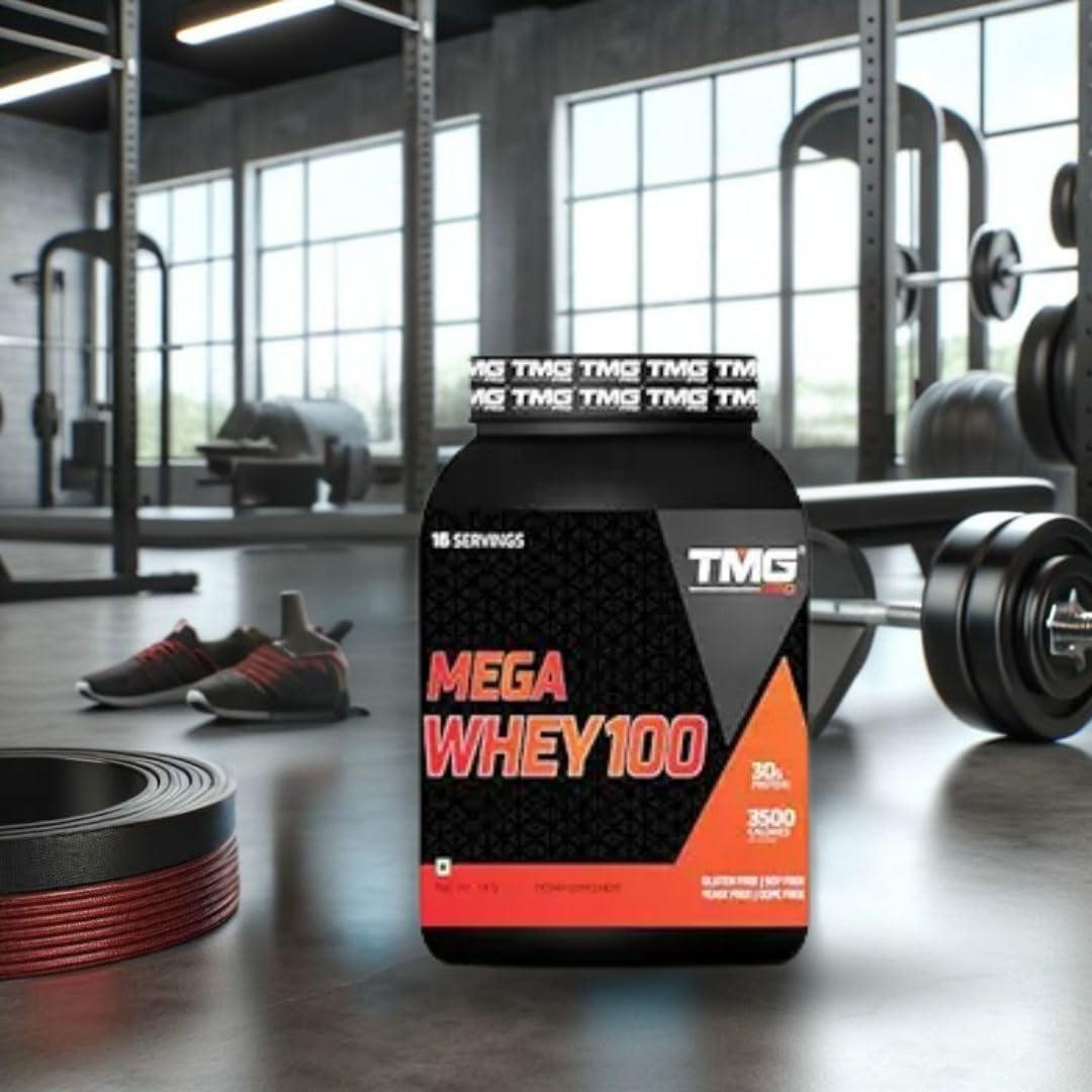 TMG PRO TMG PRO Mega Whey 100 Protein Powder | Dietary Supplement | Soy Free | Yeast Free | Dope Free | Mass Gainer Protein for Athlete & Bodybuilder (Chocolate-1KG)
