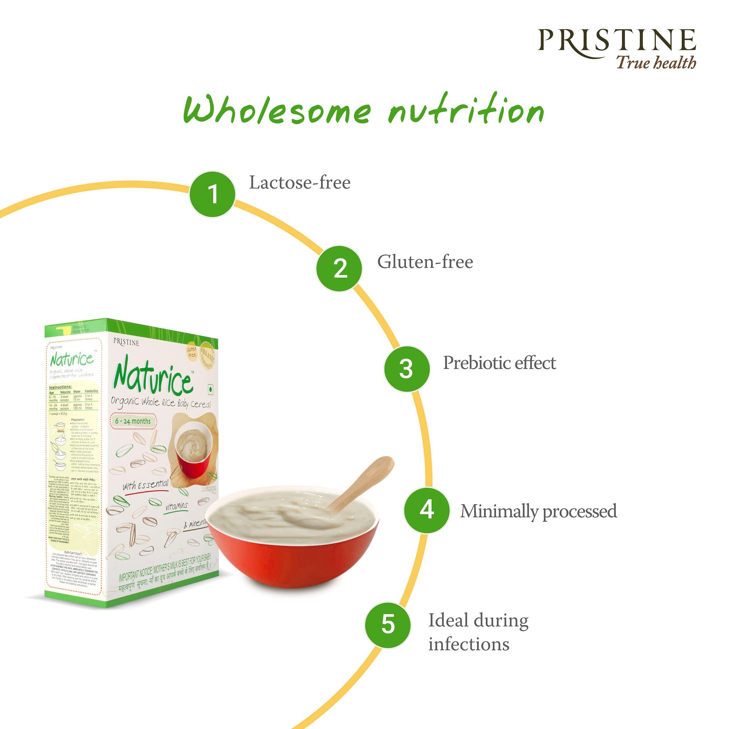 Pristine Pristine NATURICE Baby Food 300g | Baby Cereal (6-24 Months) 100% Organic Whole Rice | Infant Food