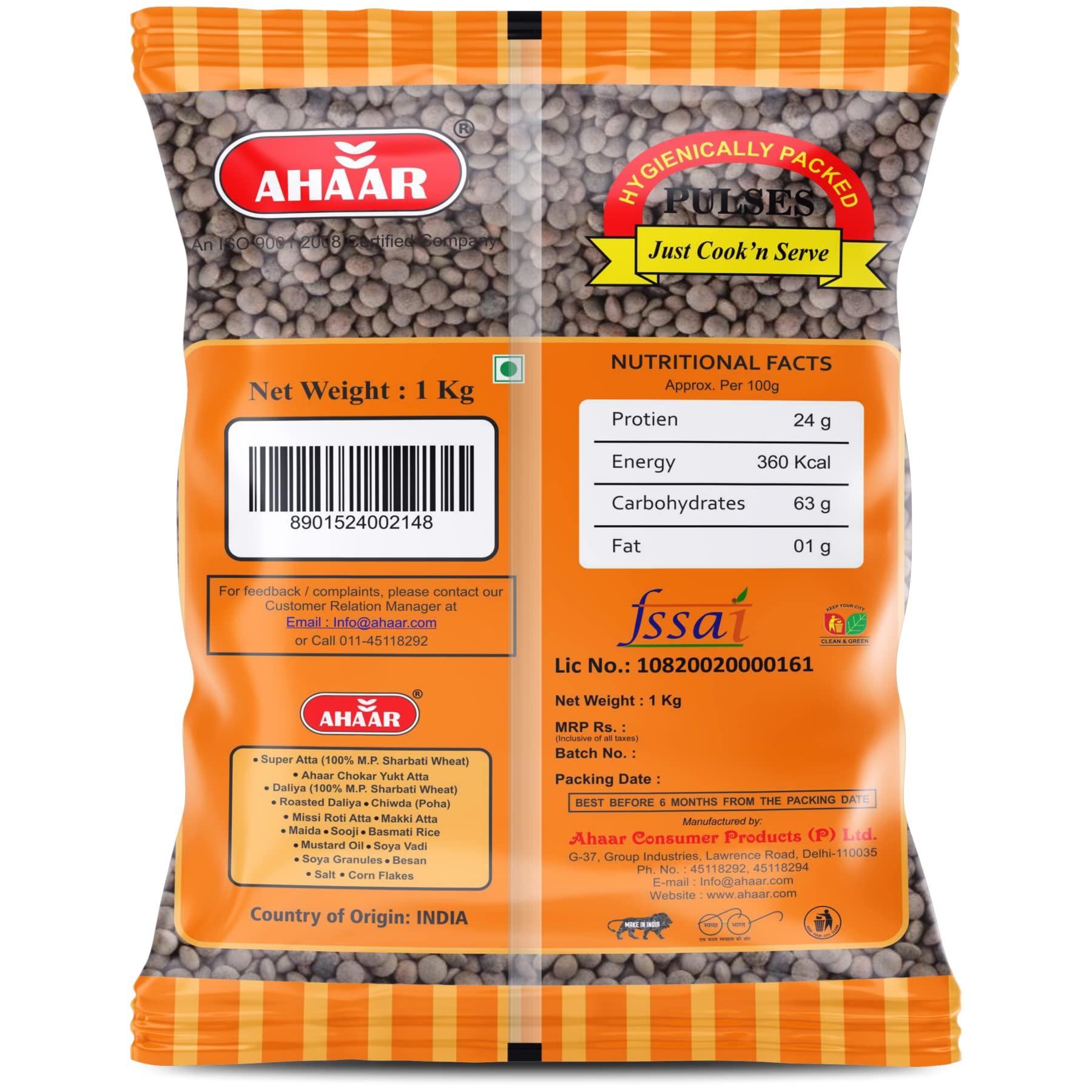 Ahaar Ahaar Black Masoor Dal 1Kg | Kali Masoor Dal Whole
