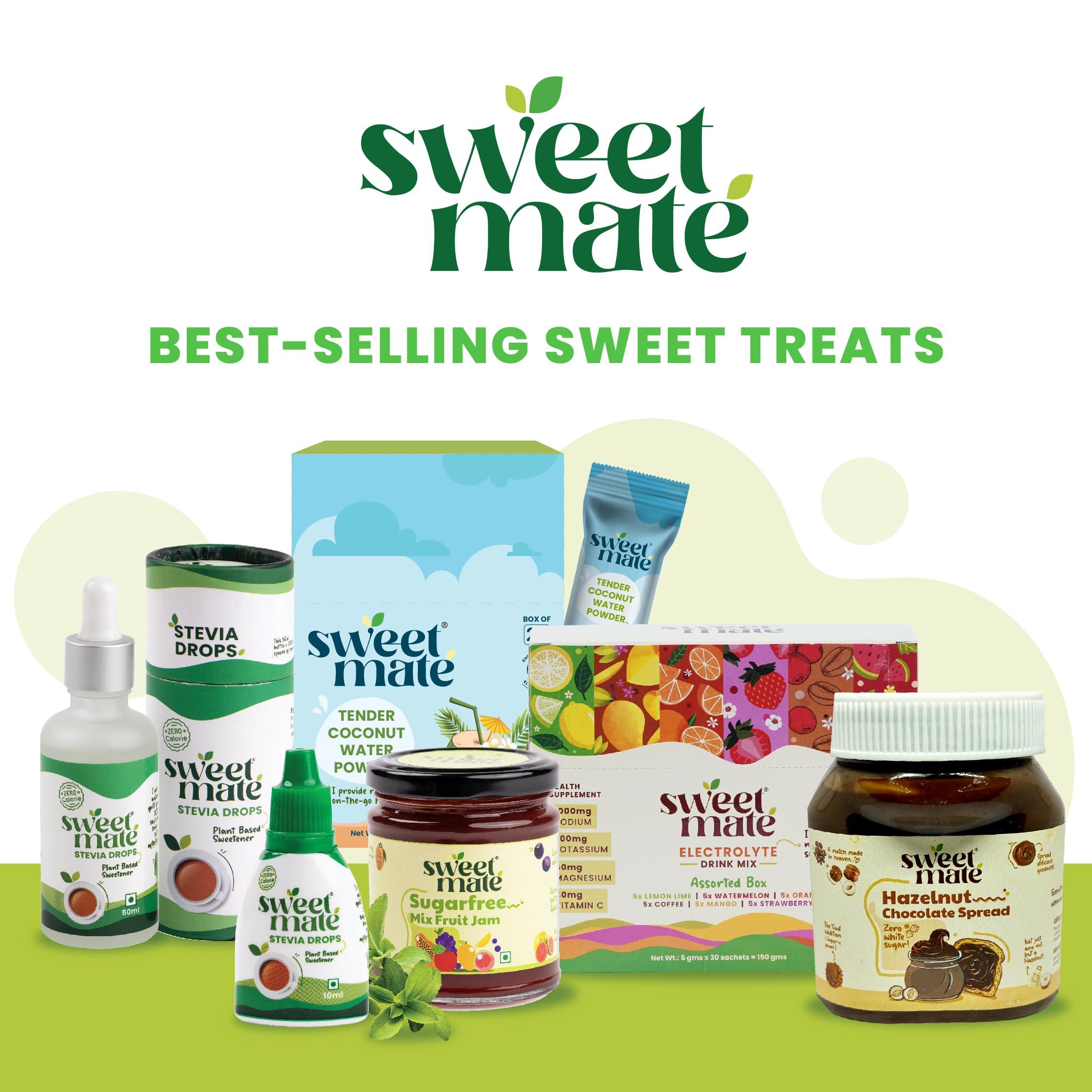 Sweetmate Sweetmate Stevia Sachets 600 (100 Sachets x Pack 6) Servings 100% Sugar Free Vegan Keto Friendly Natural Diabetic Friendly Plant-Based Sweetener Powder with Zero Stevia leaves Powder