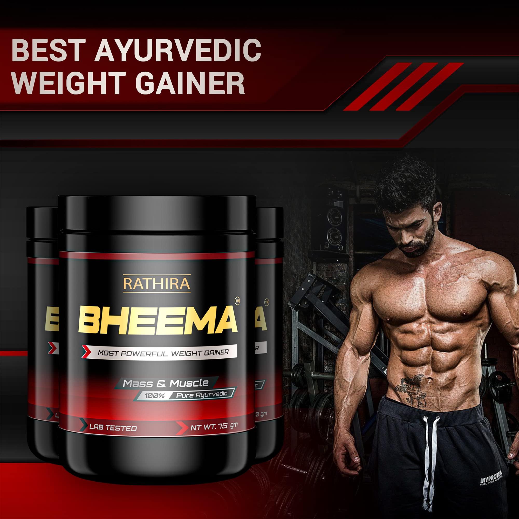 Rathira Ayurveda Rathira Ayurveda Bheema Most Powerful Weight Gainer For Men & Women Supplement To Increase Mass And Muscle (75 Grams), Powder